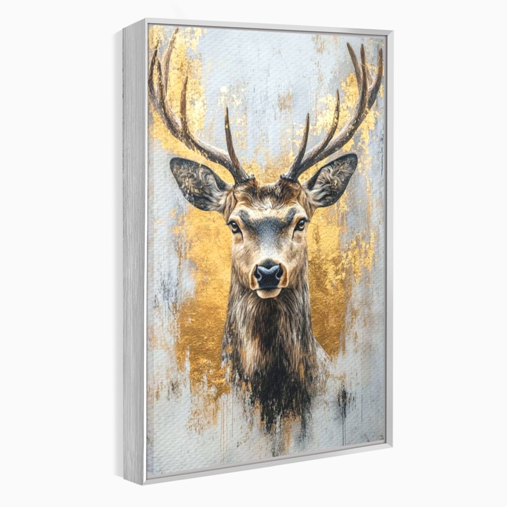 Tablou canvas cu tablou canvas cu cerb si accente aurii, in rama de aluminiu argintiu